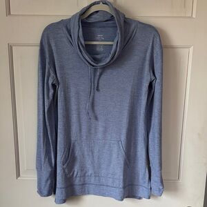 Aerie Heather Blue Cowl Neck Just Add Leggings Pullover